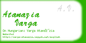 atanazia varga business card